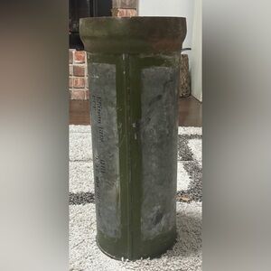 Vintage Military Artillery Shell Container Industrial Steel Storage Decor